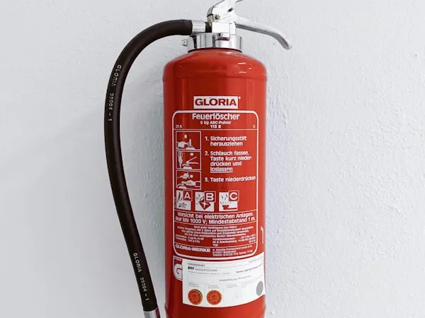 Detalle de la etiqueta de certificación de un extintor